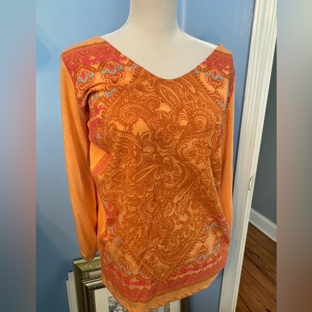 New Directions XL women’s long sleeve top boho style design NWT Fall Transition